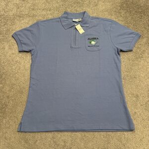 Princess Cruises Alaska Polar Bear Embroidered 1/4 Zip Polo Shirt Mens XL Blue